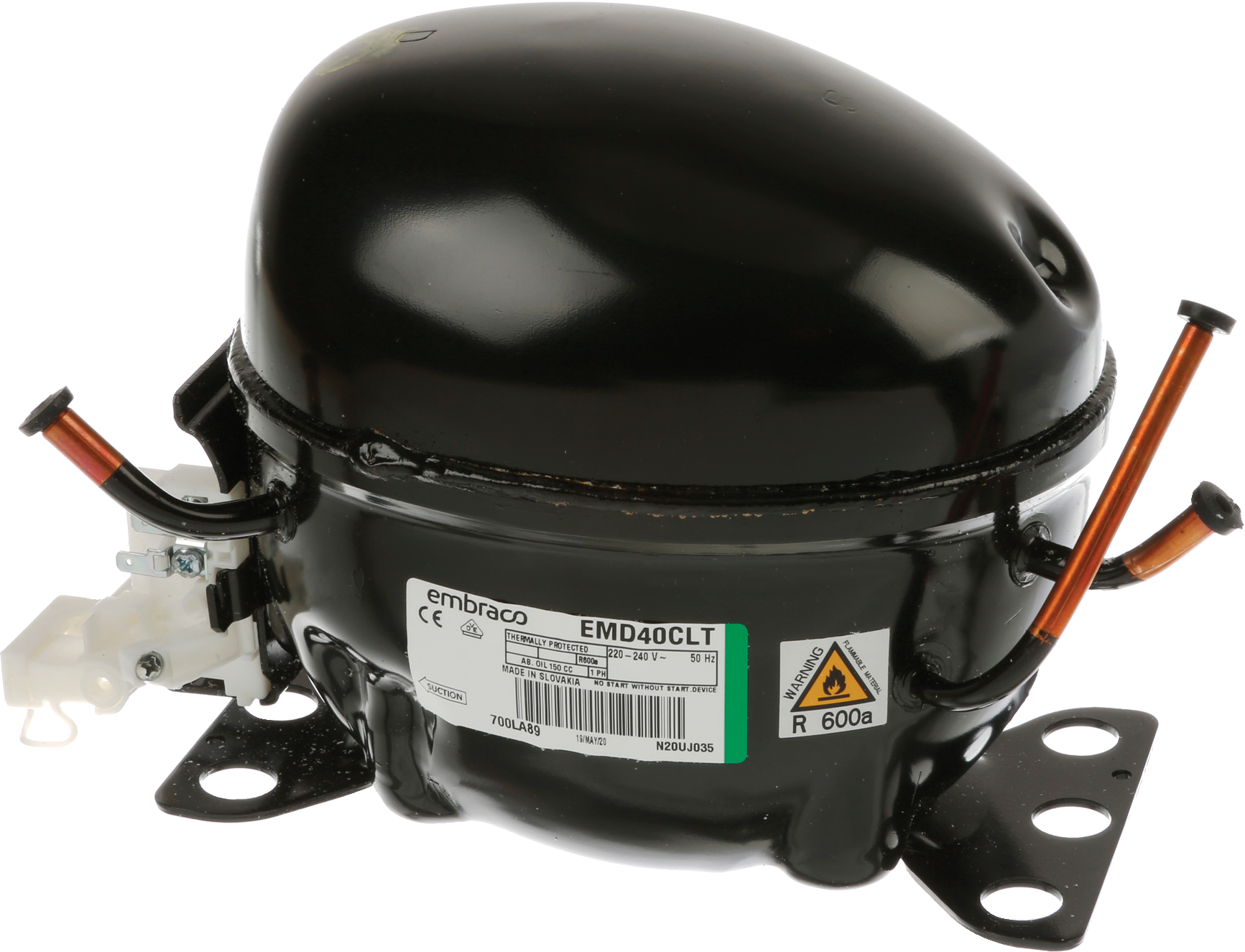 Compressore Frigorifero Bosch 00145436 &ndash; Ricambio Originale (senza Rel&egrave;) &ndash; Pezzi Mancanti