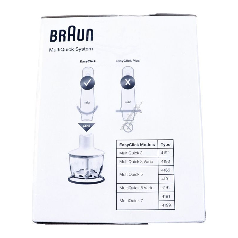 Ciotola Con Coperchio Per Frullatore Ad Immersione Braun - Ricambio Compatibile Con Molti Modelli, Colore Bianco