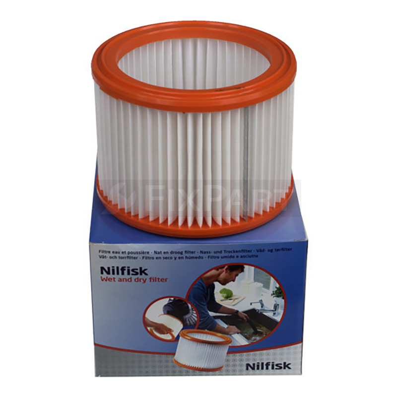 Premium Cartuccia Filtrante Rotonda Per Aspirapolvere Nilfisk – Compatibile Con Multi, Aero, Attix E Modelli AEG, Bosch, Makita – Altezza 140 Mm, Diametro 185 Mm, Sostituisce 302000490